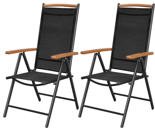 Vidaxl Folding Garden Chairs Black Contemporary Dining Vidaxl Folding Garden Chairs Black Contemporary Dining By Vida Xl International B V