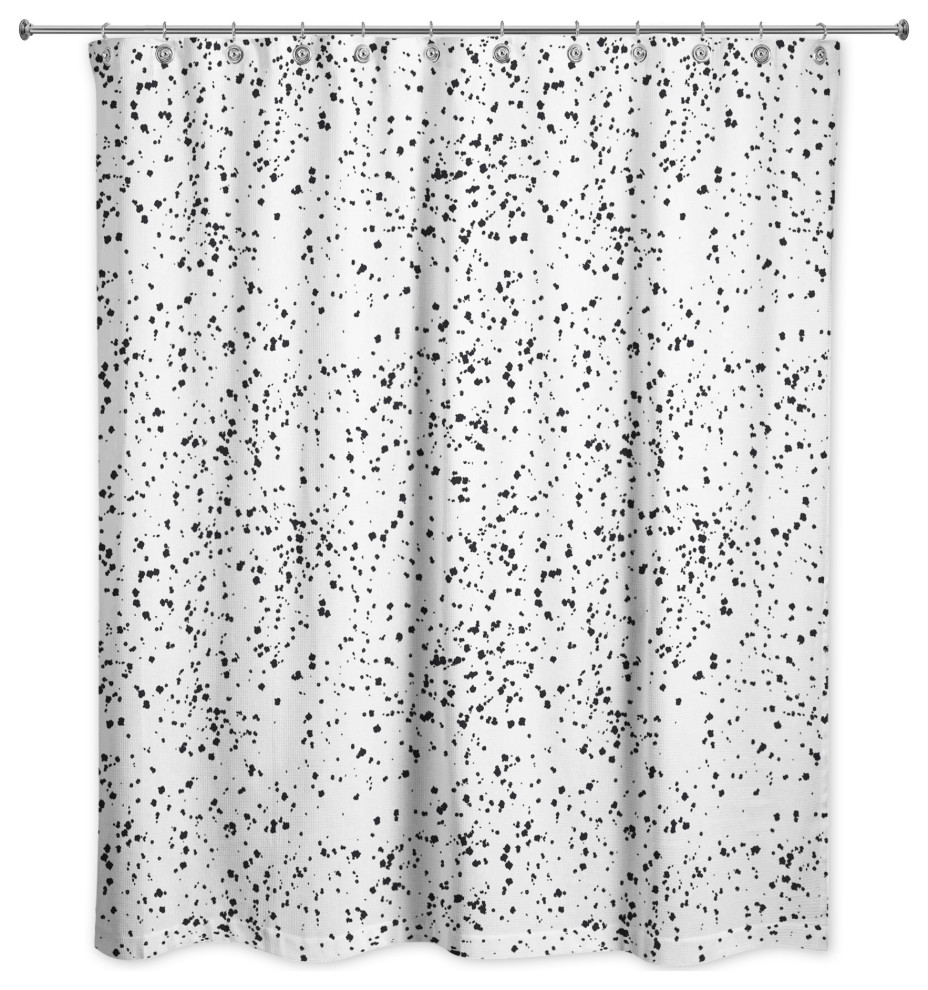 Monochromatic Dot Pattern 71"x74" Shower Curtain, 71x74 Contemporary