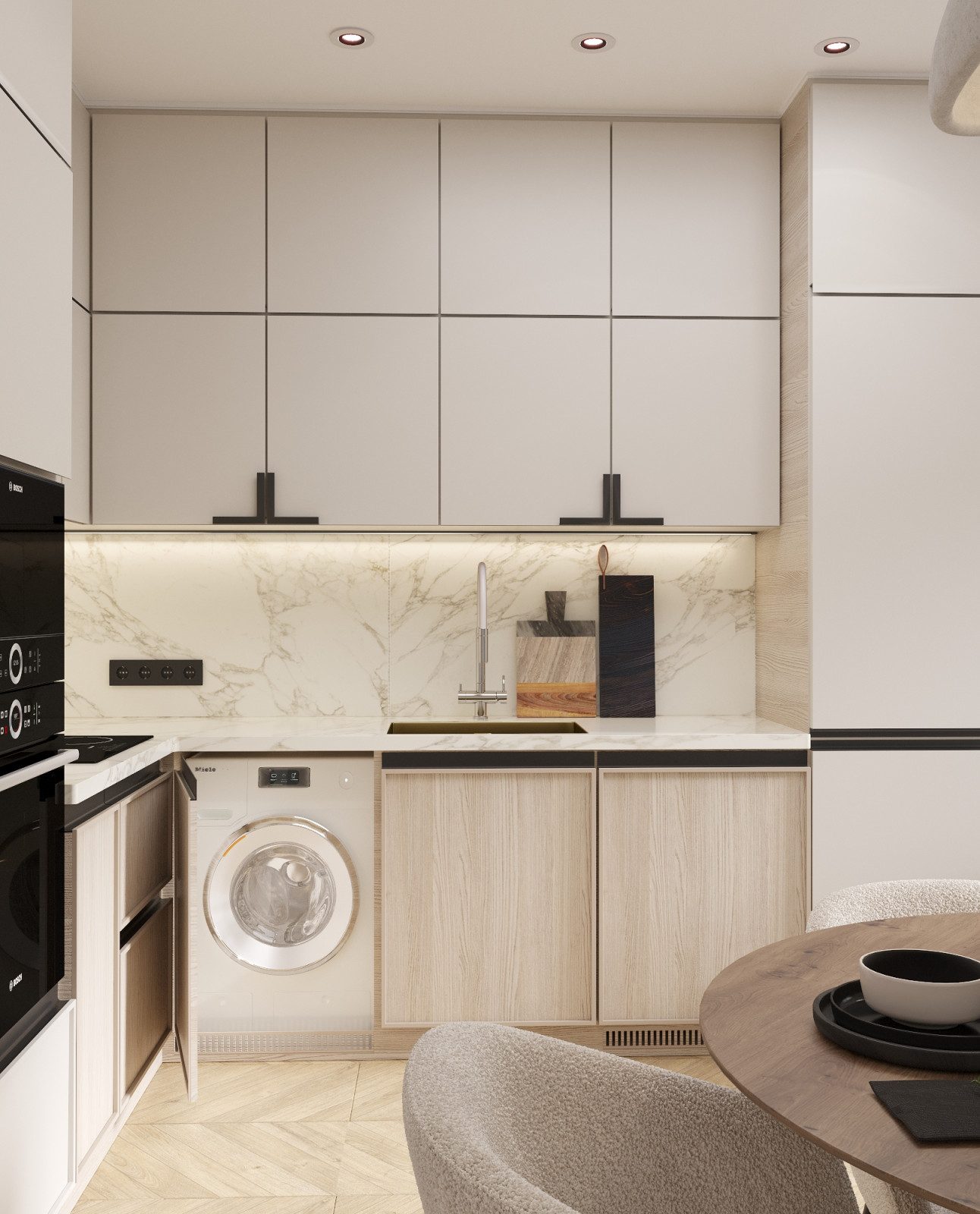 Светлый и чистый стильный интерьер для активной молодой семьи