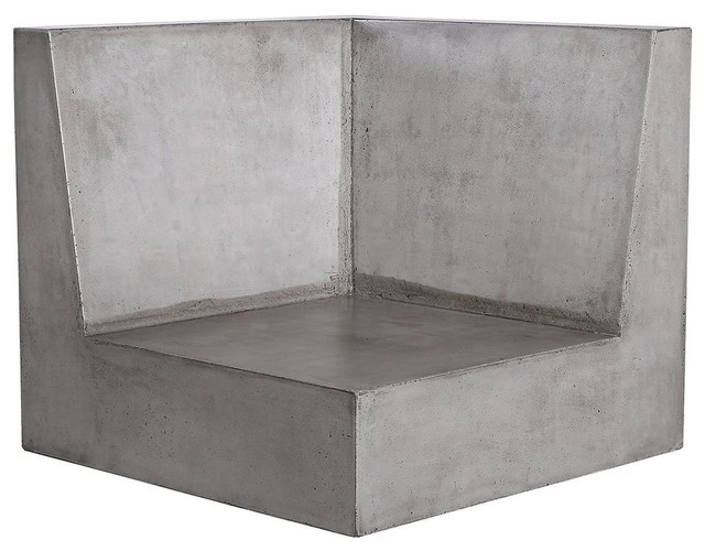 Lannister Outdoor Corner Unit Polished Concrete Mid Century Modern Lounge Sofa