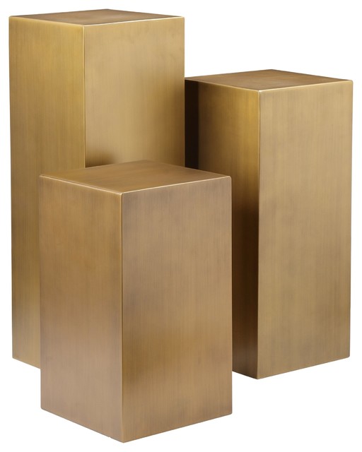 Block Pedestal 3Piece Set Contemporary Plant Stands And Telephone