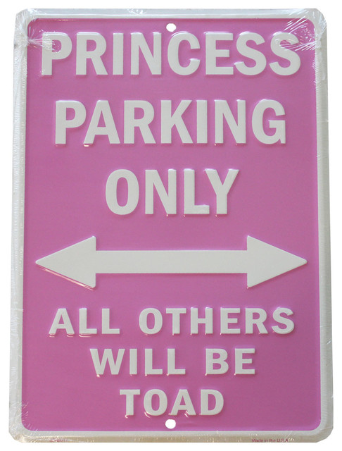 Flagline Keep Calm and Carry On 8 x 12 Metal Parking Sign Pink 