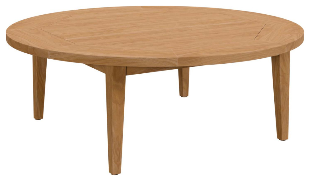 Brisbane Teak Wood Outdoor Patio Coffee Table, Natural Transitional