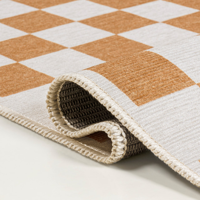 Cheerful Cottage Rug Ainsley Modern Cottage Checkerboard Washable Area Rug, 8 X 10 ...