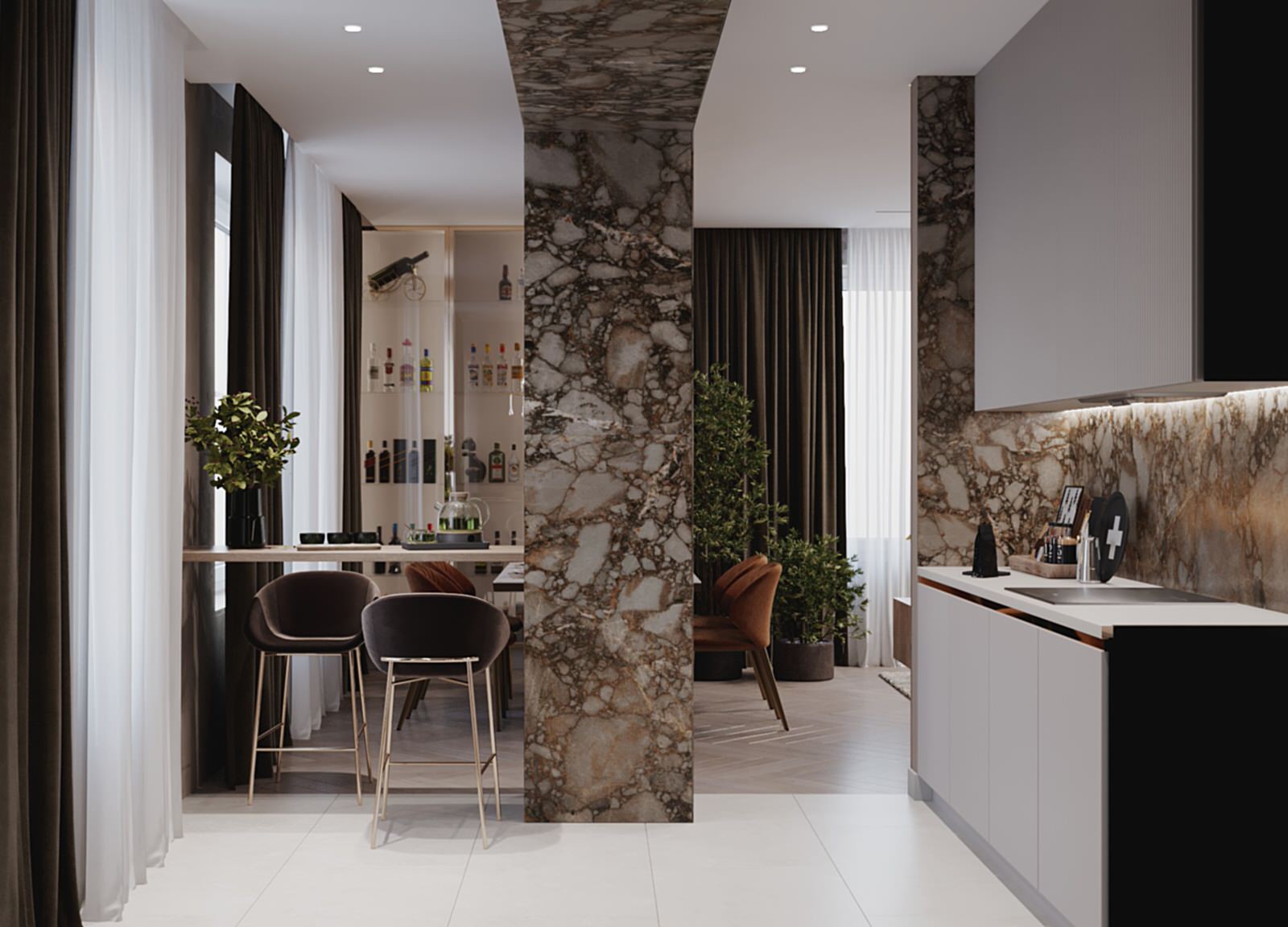 Дизайн проект апартаментов Аура