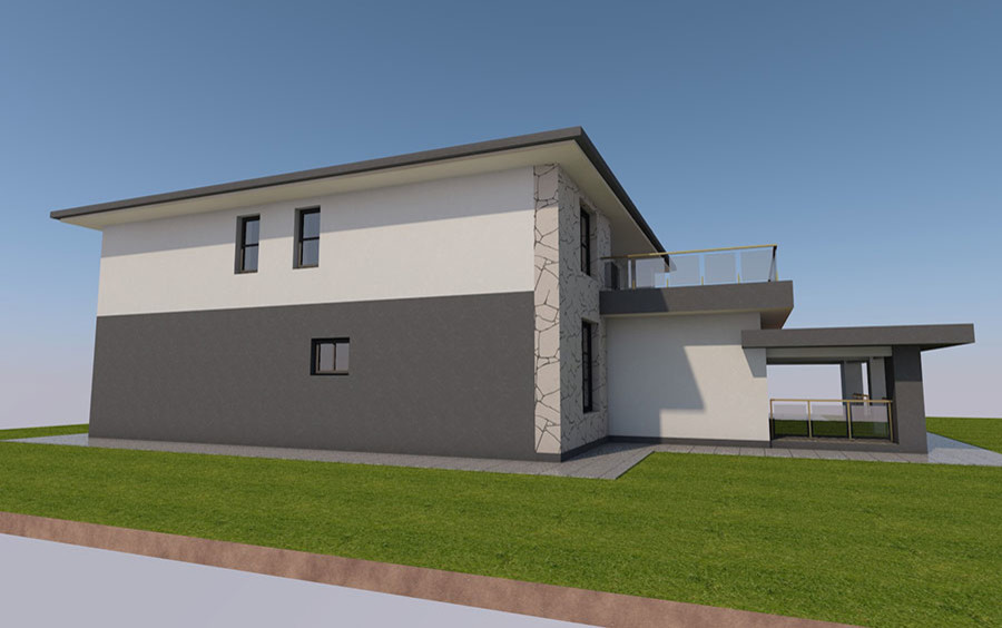 Проект большого 2-х этажного коттеджа в современном стиле