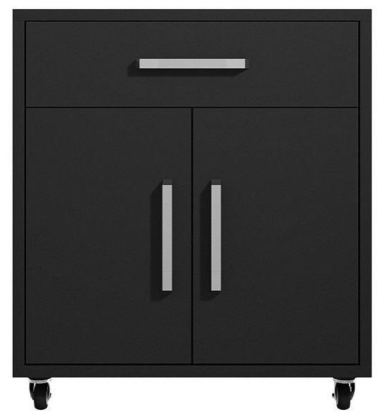 Manhattan Comfort Eiffel 28.35" Mobile Garage Storage Cabinet, Black, Single