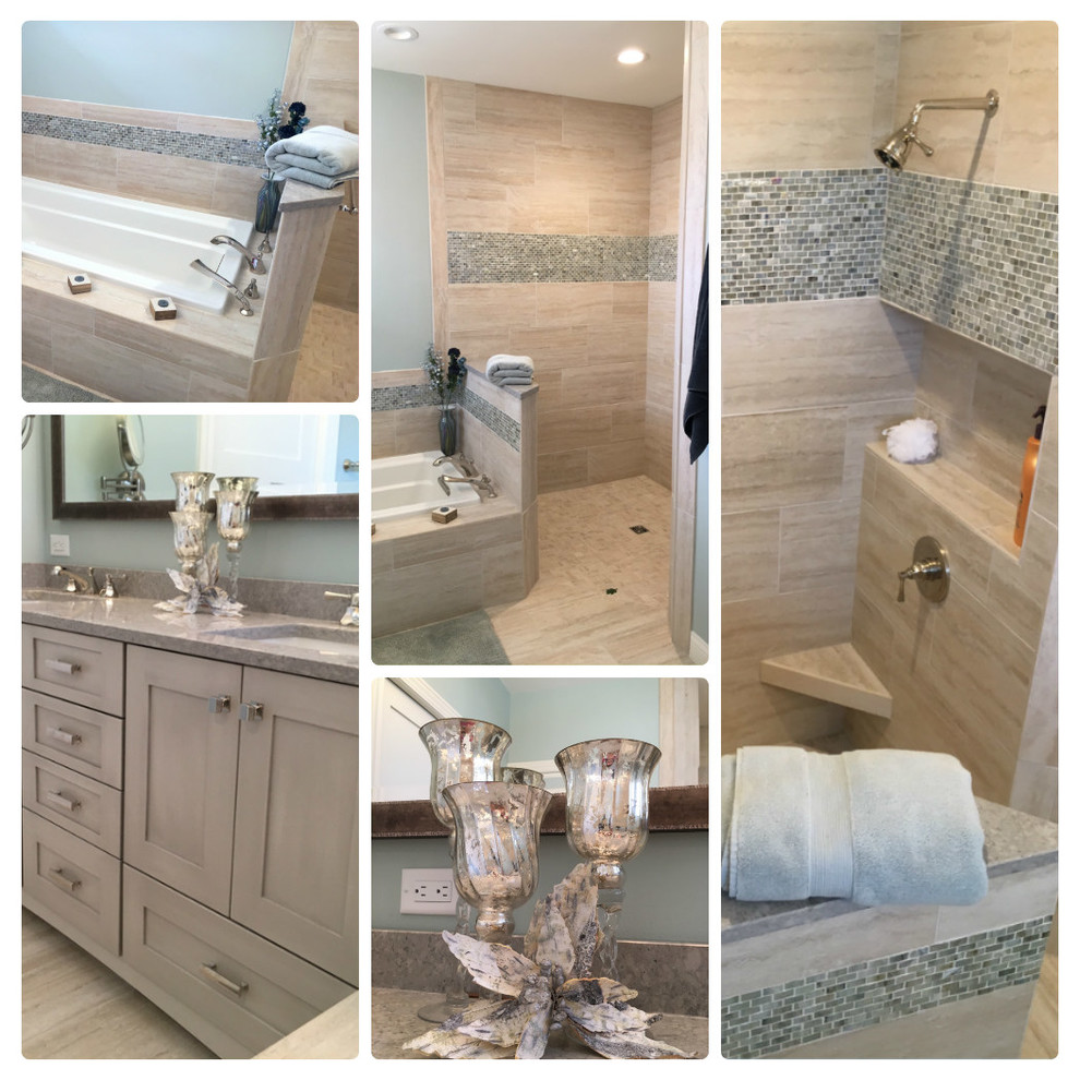Example of a mid-sized transitional bathroom design in Milwaukee