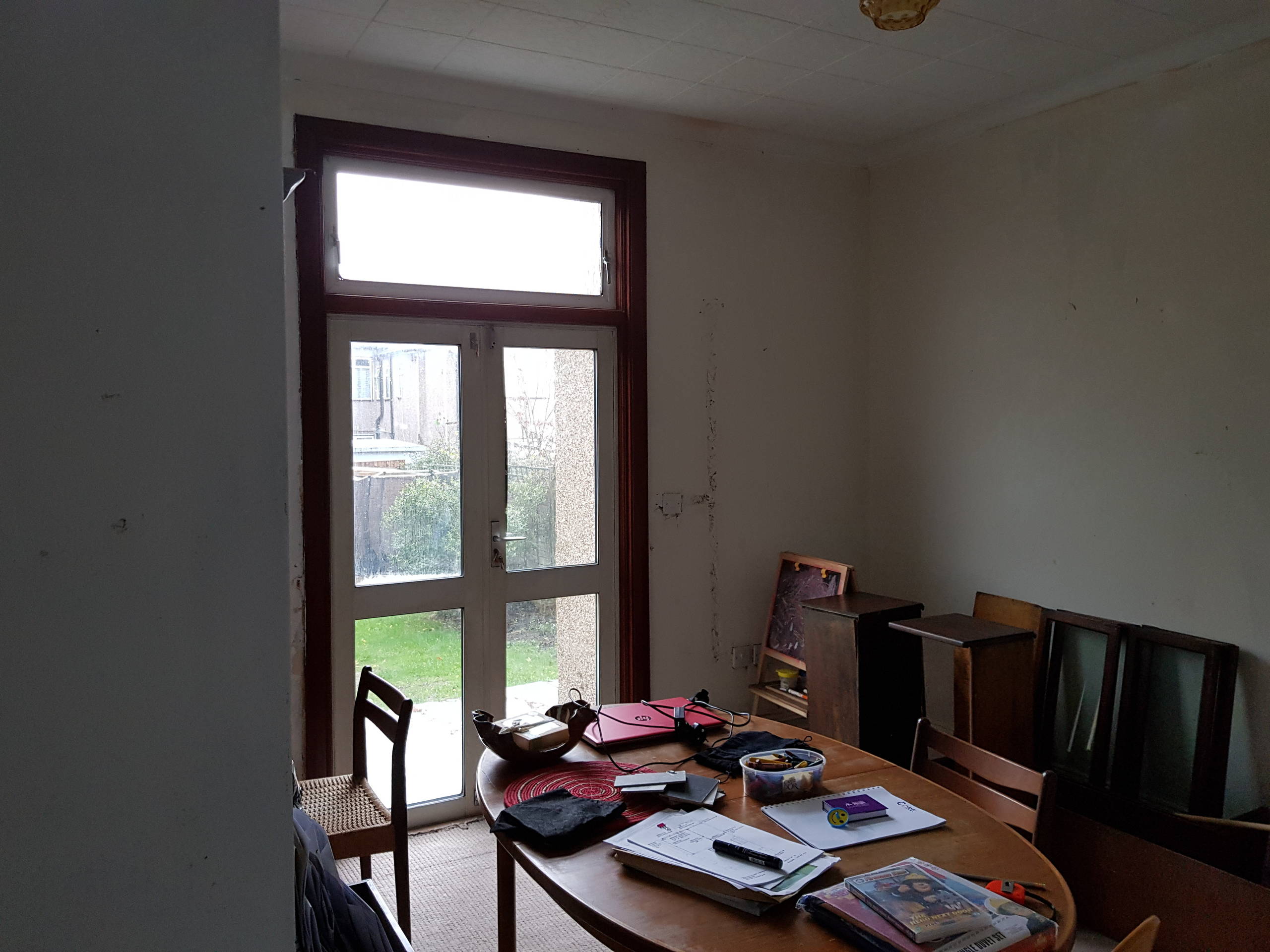 Original French doors BEFORE