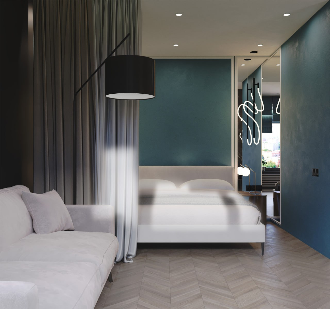 Стекло и свободное пространство.