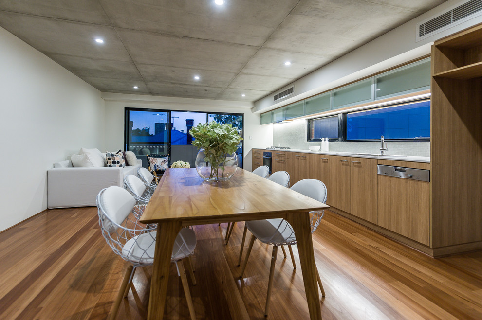 This is an example of a contemporary dining room in Perth.