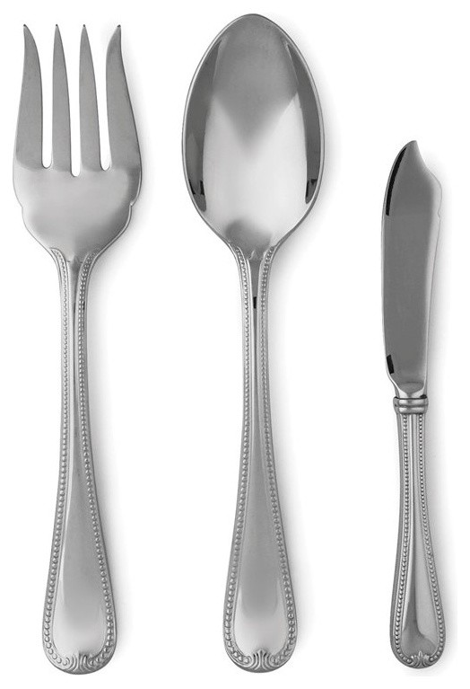 Lenox Vintage Jewel 18/10 Stainless Steel 3 Piece Serving Set Traditional Serving Utensils