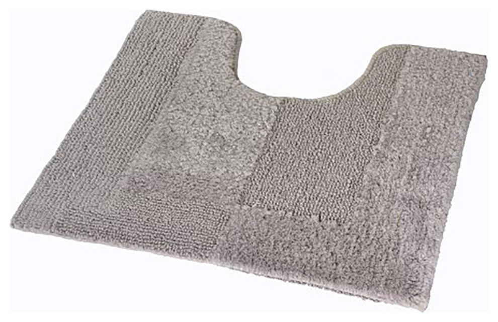 Silver Gray Thick Plush Reversible Cotton Bathroom Rug, Havanna