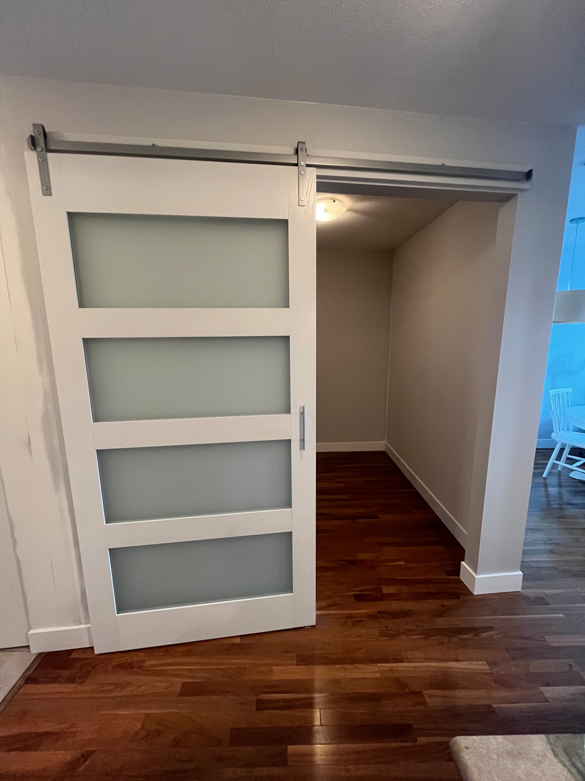 Glass wall removal/ Barn door install