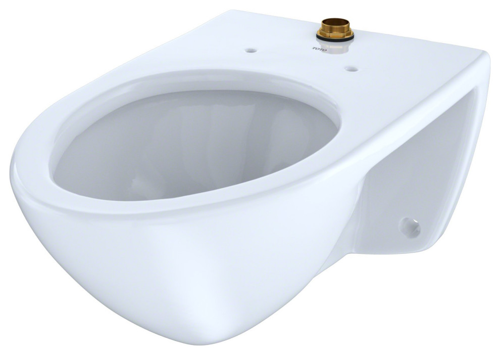 TOTO 1.0 GPF WallMounted Flushometer Toilet Bowl with Top Spud, Cotton White Toilets by