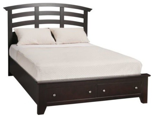 VaughanBassett Twilight Collection Eastern King Arch Storage Bed in Merlot