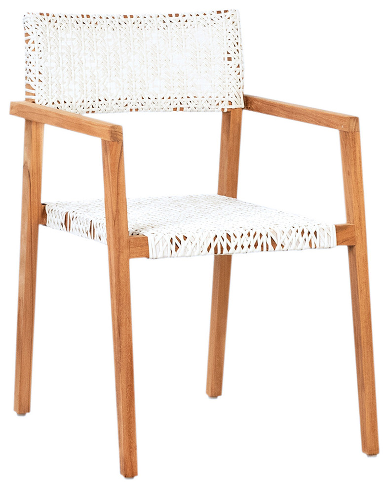 white weave dining chair