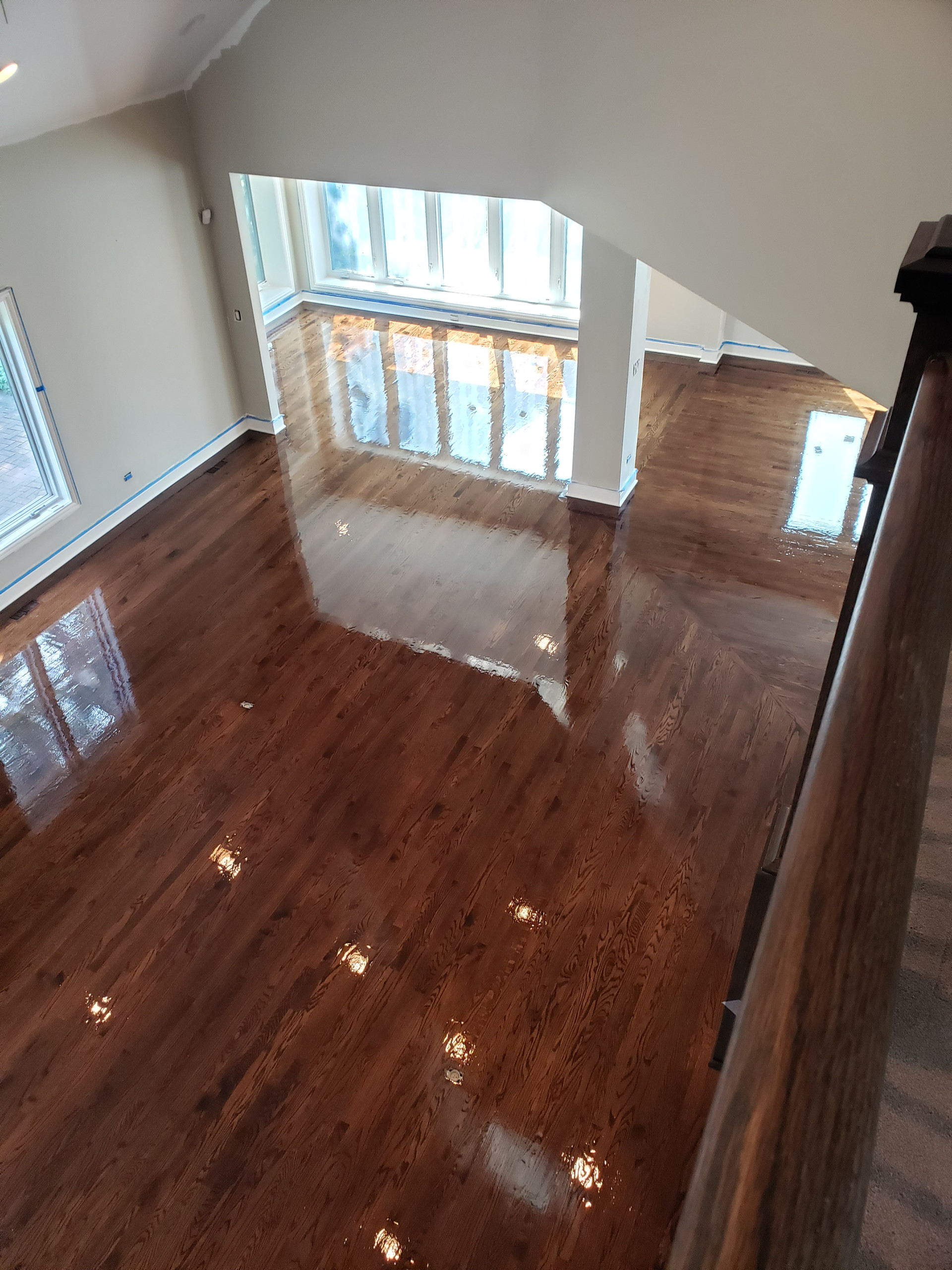 Arlington Heights,  2and 1/4 red oak , Jacobean stain , matte polyurethane finis