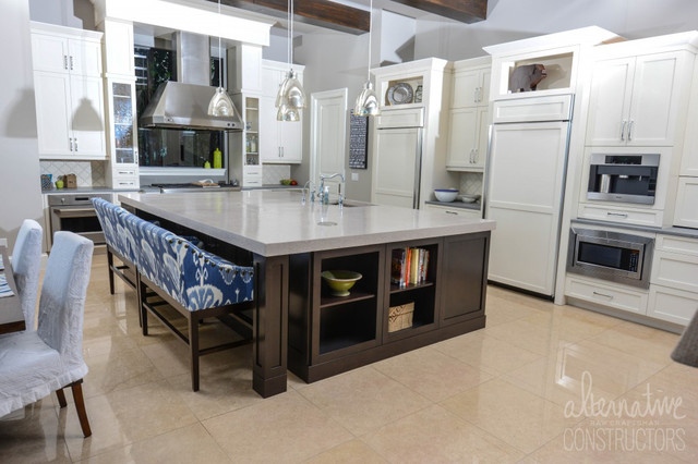 Kitchen Island Terrazzo Concrete Countertop Tropical Kitchen