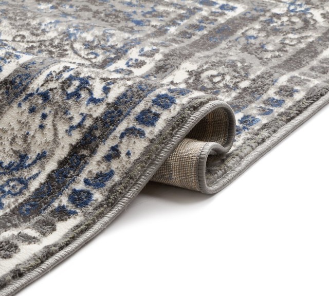 Well Woven Primavera Dramatic Modern Vintage Distressed Blue Area Rug ...