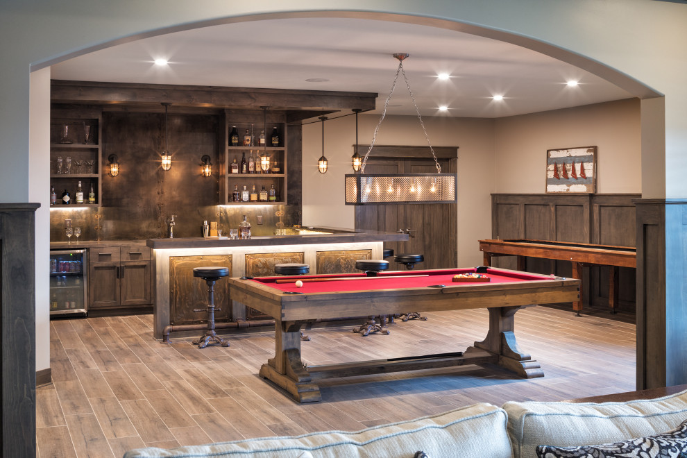 HF home Rustic Basement Chicago by Ed Saloga