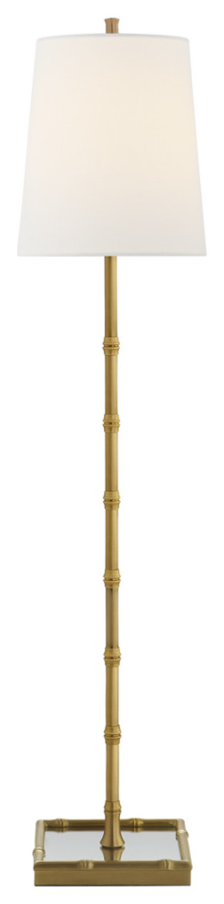 Grenol Buffet Lamp in Hand-Rubbed Antique Brass with Linen Shade