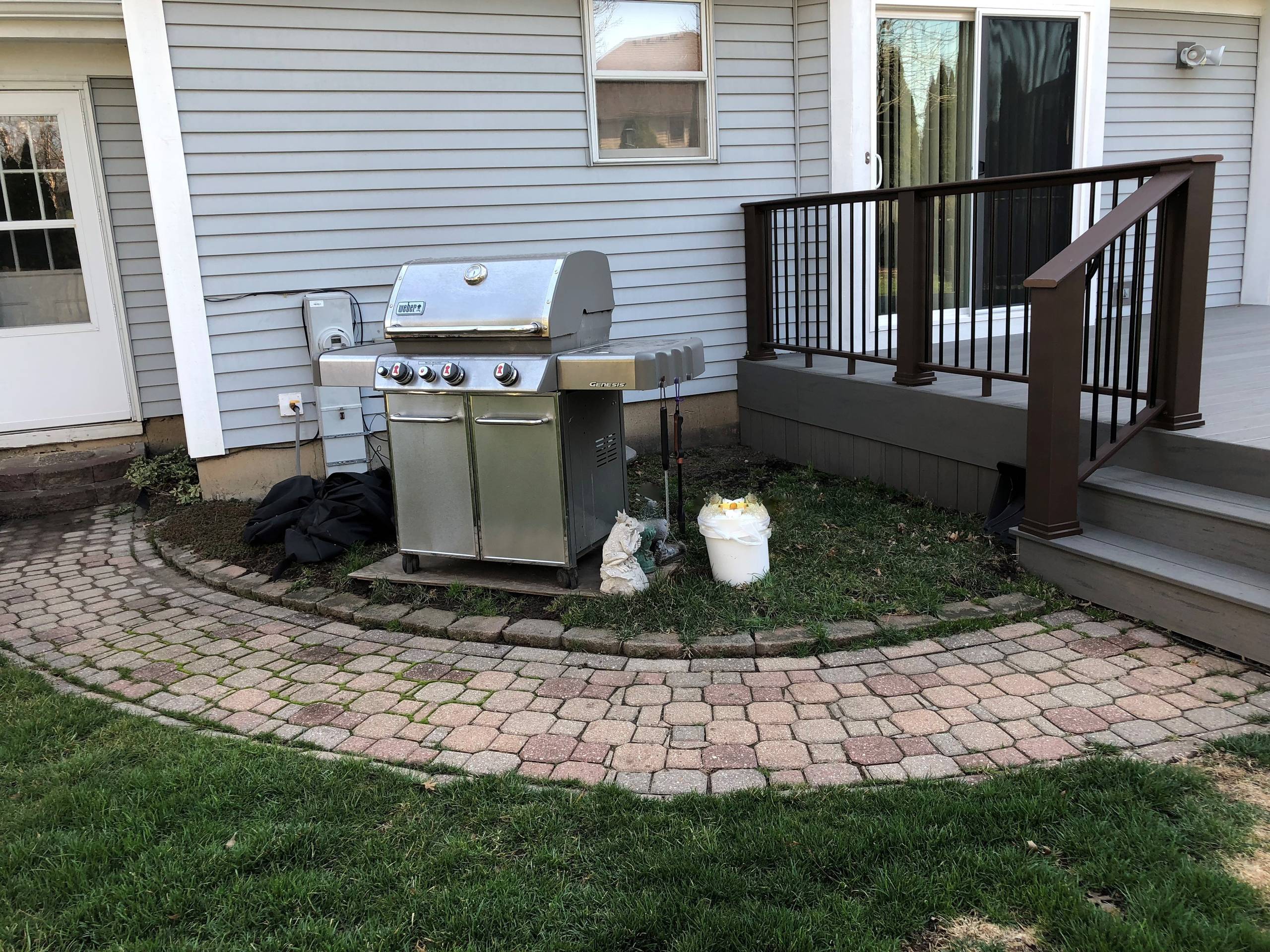 Outdoor Deck and Paver Patio with Gas Firepit