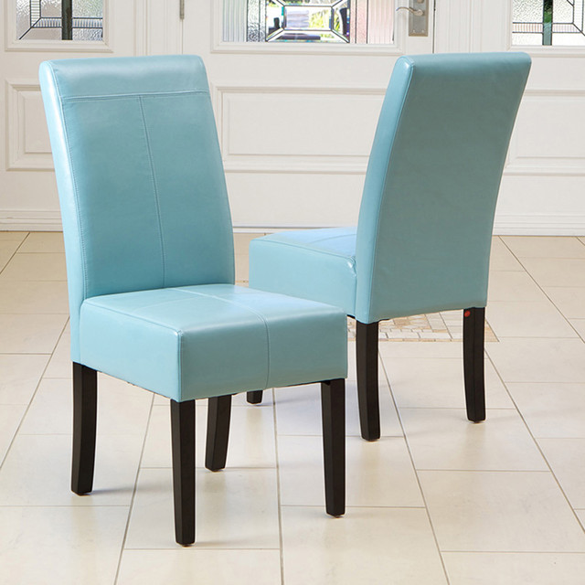 Emilia Teal Blue Leather Dining Chair Set Of 2 Modern Emilia Teal Blue Leather Dining Chair Set Of 2 Modern Room