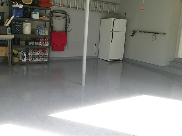 Cleaned And Painted Garage Floor Traditional Garage