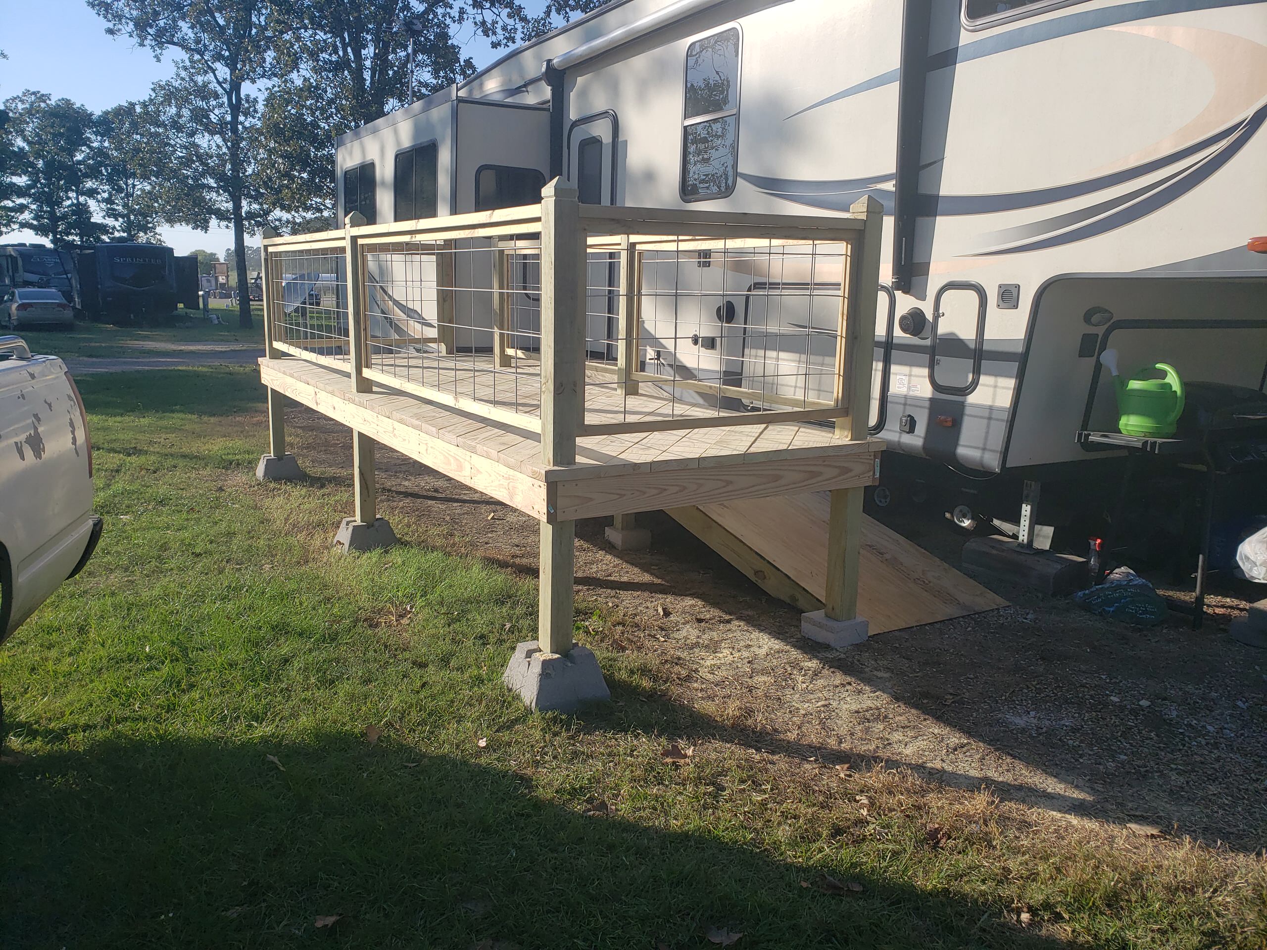 rv deck with ramp