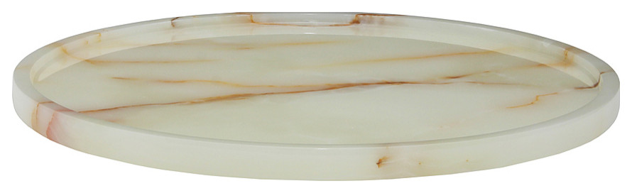 Athena Collection Round Place Tray, Light Green Onyx