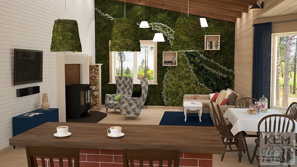Кухни и гостинные. Визуализации.