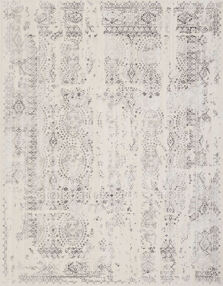 Silver Screen Ki344 Rug, Ivory/Gray, 5'3"x7'3"