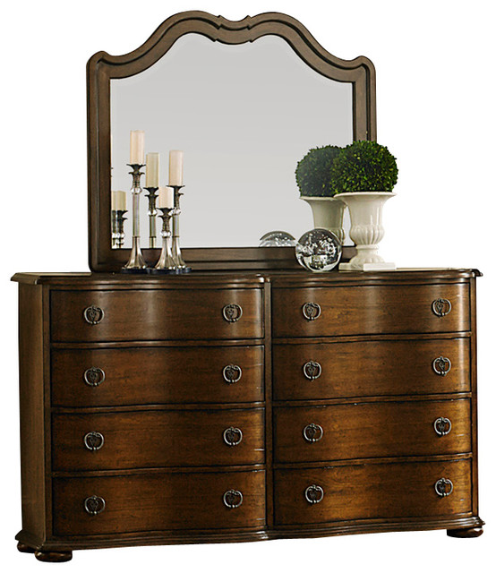 8 Drawer Dresser And Landscape Mirror Solid Wood Construction 8 Drawer Dresser And Landscape Mirror Solid Wood Construction Cinnamon Traditional Dressers By Silver Coast Company