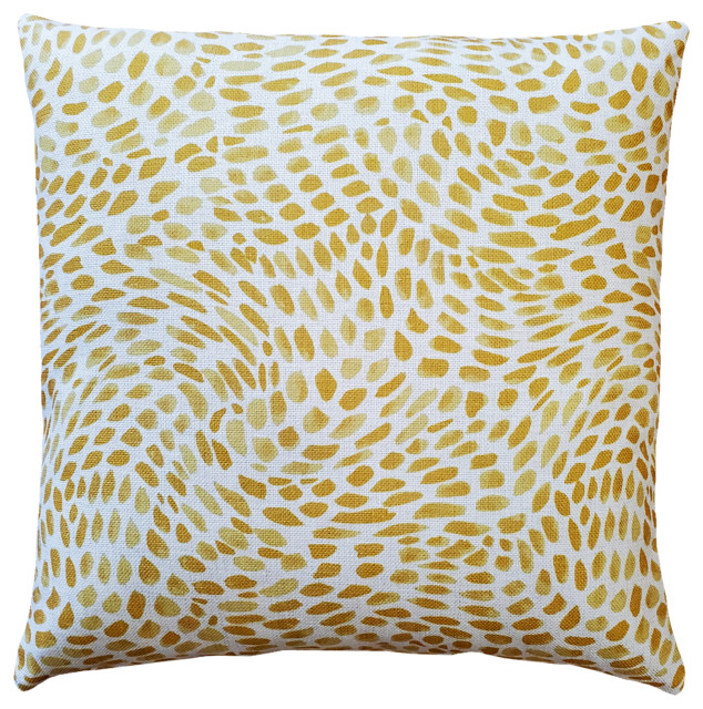 Matisse Dots Golden Yellow Throw Pillow 19x19, with Polyfill Insert, 19