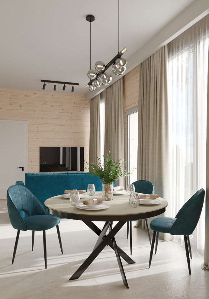 Кухня - гостиная в частном доме (КП Клеверная Бухта)