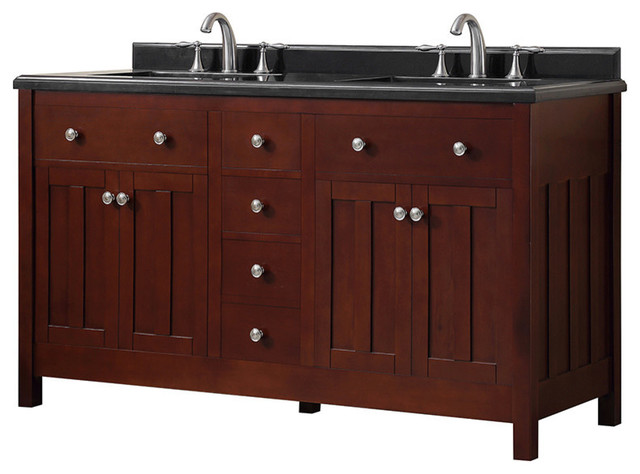 OVE Decors Castel Dark Cherry Double Sink Vanity With ...