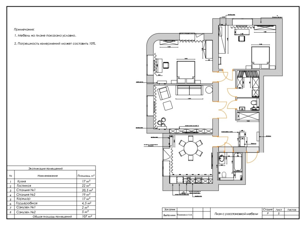 План расстановки мебели