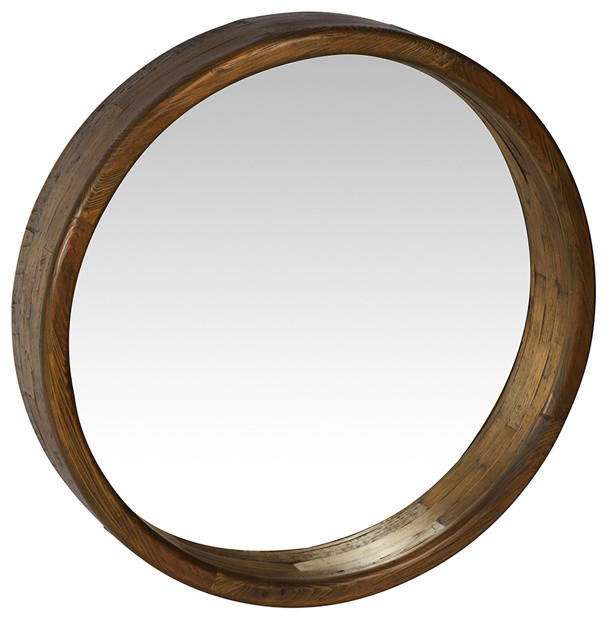 Round Pine Wood Mirror Rustic Wall Mirrors By Design Mix Round Pine Wood Mirror Rustic Wall