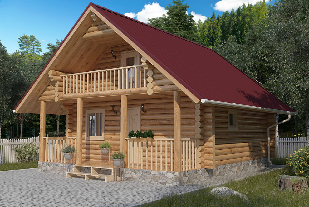 Гостевой дом баня 6х6 из бревна