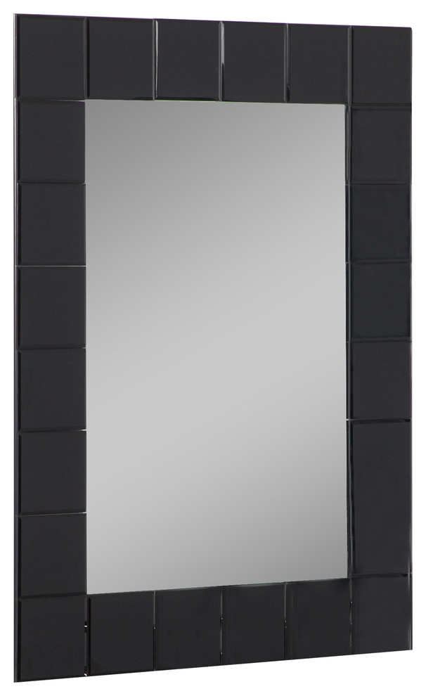 Montreal Modern Bathroom Mirror, Black Contemporary Bathroom