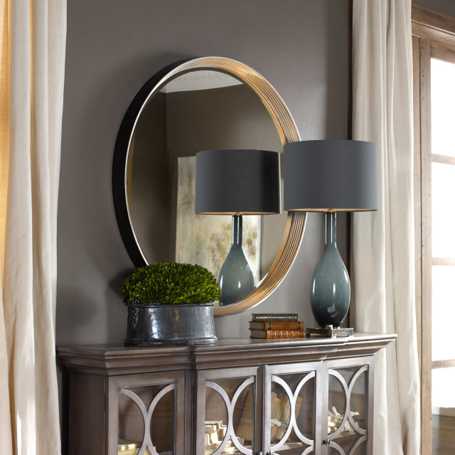 Uttermost Serenza Round Mirror Transitional Wall Mirrors by