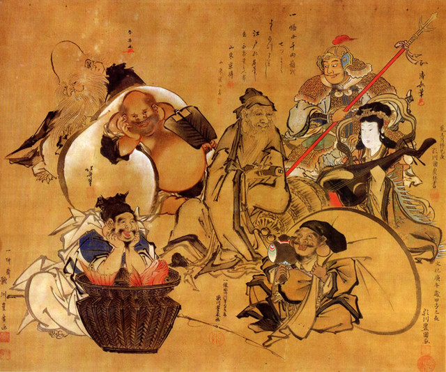 Seven Gods Of Fortune by Katsushika Hokusai, art print