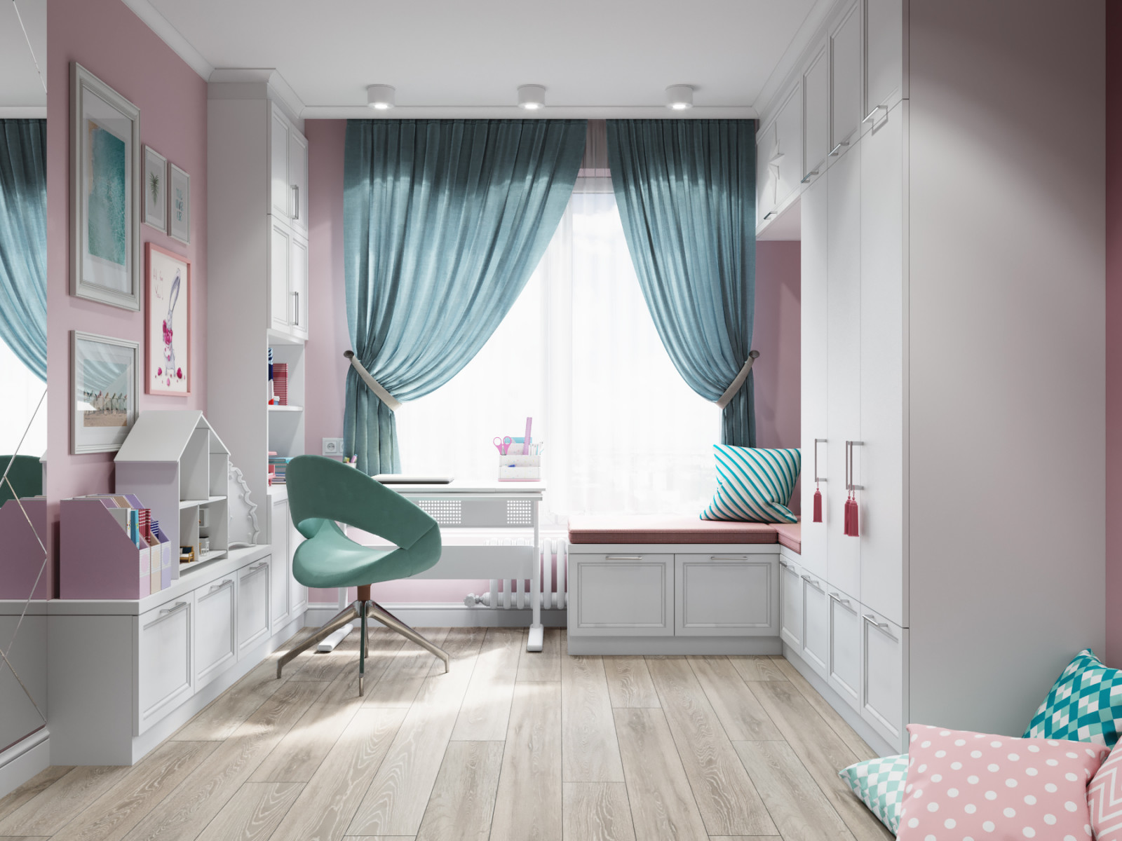 Квартира в голубых тонах в Новой Боровой