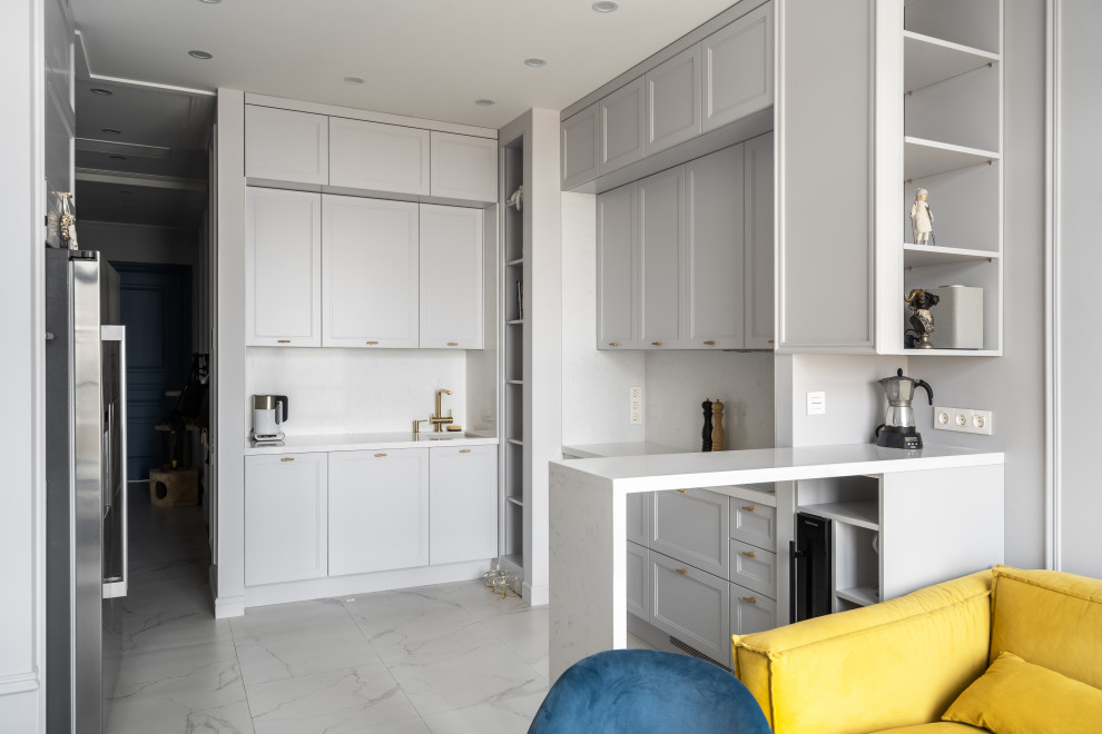 Кухня под цвет стен