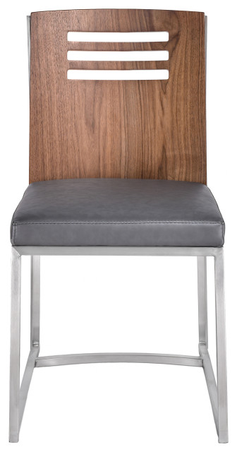Oxford Dining Chair in Brushed Stainless Steel - Set of 2 ...