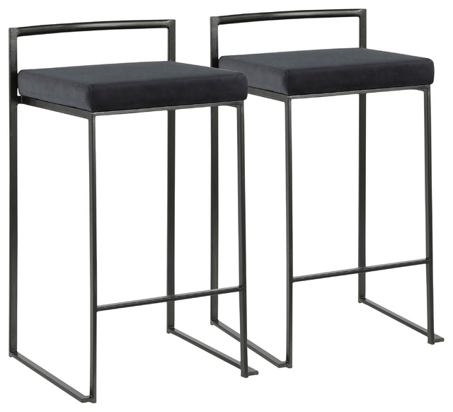 Lumisource Fuji Counter Stool Set Of 2 Contemporary Bar Stools Lumisource Fuji Counter Stool Set Of 2 Contemporary Bar Stools And By