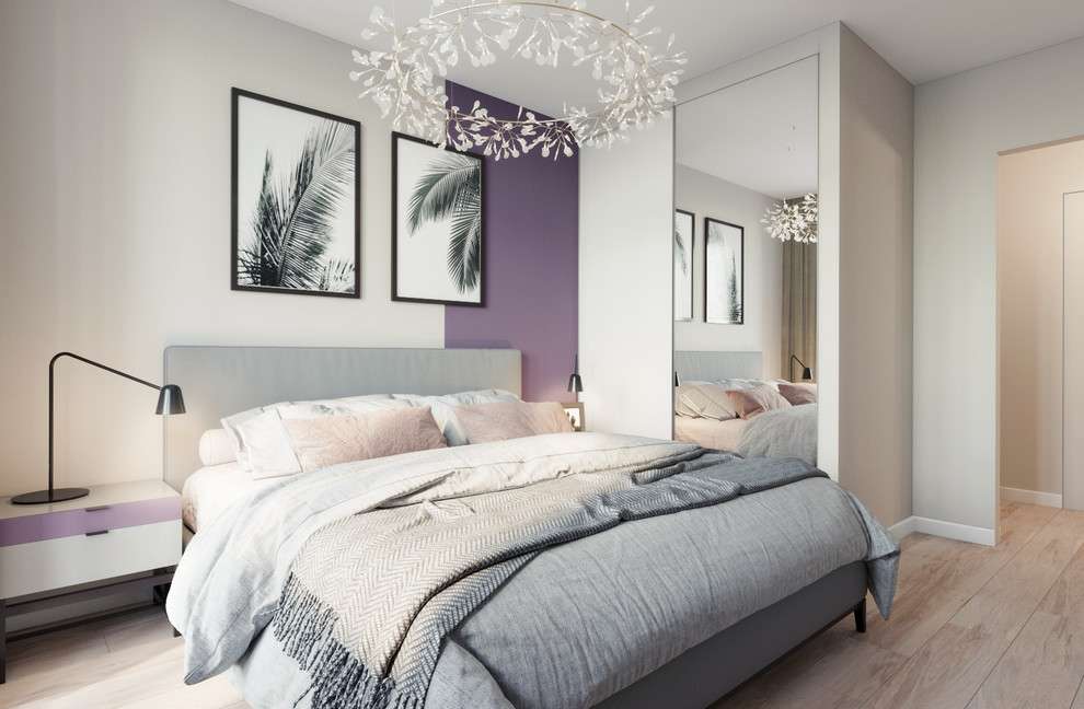 Дизайн двухкомнатной квартиры в лавандовых акцентах