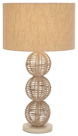 Woodland Imports 40131 Designer Lamps Metal Rattan Table Lamp