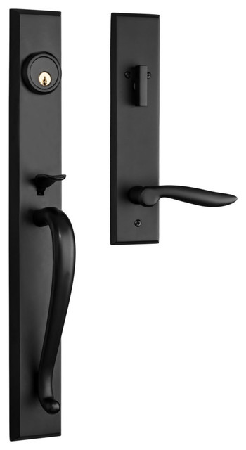Carmel Solid Brass Entry Door Handle Set With Dahli Lever Oil